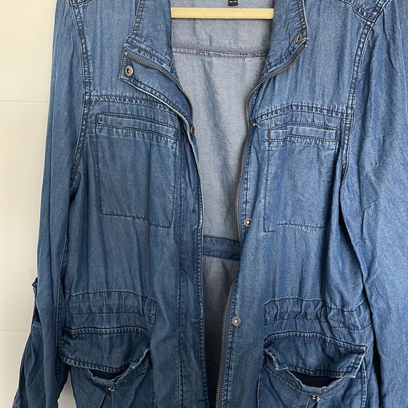 XL Blue Denim Utility Jacket - Picture 6 of 7